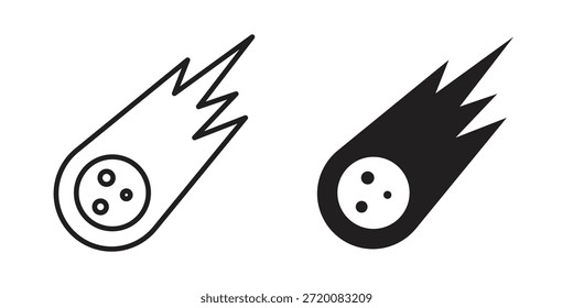 Iconos de cometa de color negro en varios estilos
