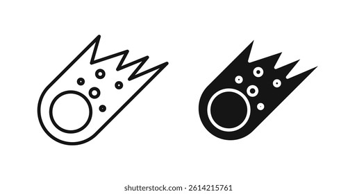 Comet icons in black fill and line style