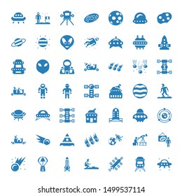 comet icons. Editable 49 comet icons. Included icons such as Ufo, Space capsule, Space station, Astronaut, Comet, Astronomer, Meteorites, Moon rover. trendy icons for web.