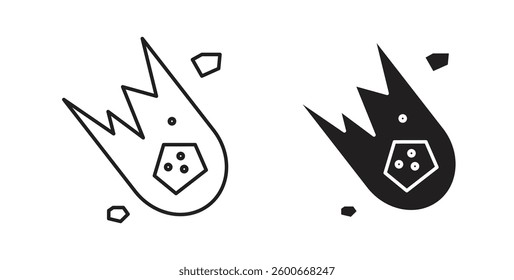 Comet icons graphics set vectors