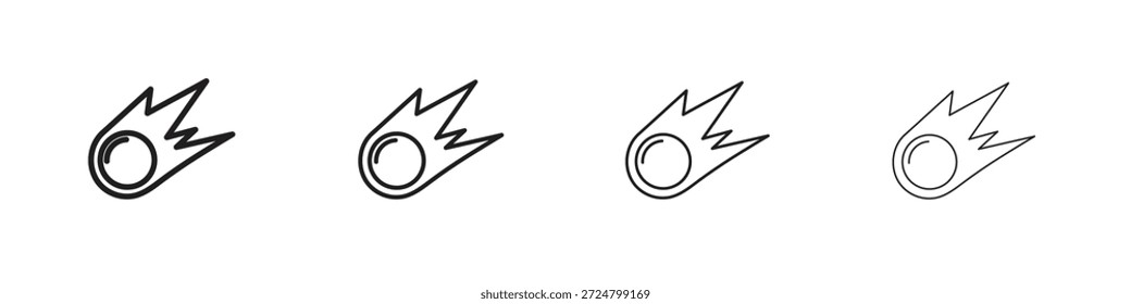 Iconos de cometa línea colección de Vector. Icono de Vector perfecto de píxeles