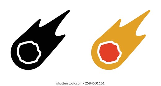 Comet icons pack in black and colored version