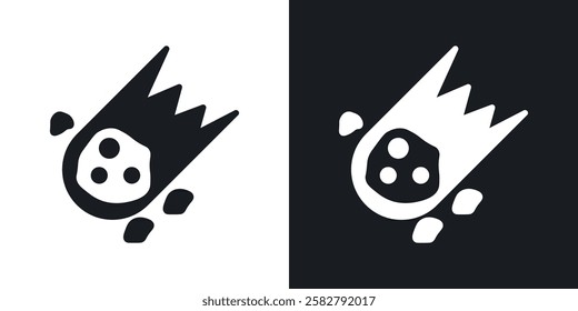 Comet icons set vectors black and colored style