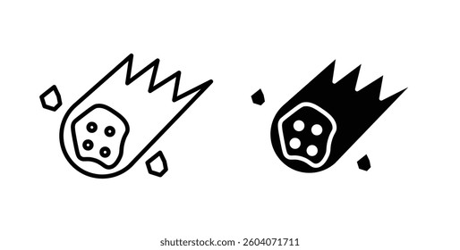 Comet icons in solid black and outlined style