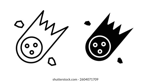 Comet icons. thin line vector icons