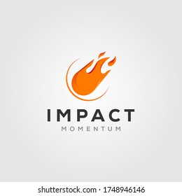 Comet Impact Meteor Logo Vector Icon Illustration Design