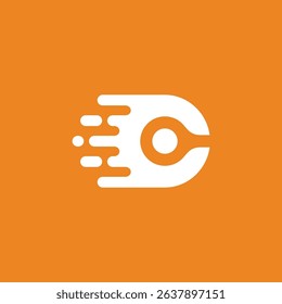 Comet Letter C Logo design vector template