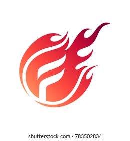 Comet Letter F Initial Logo