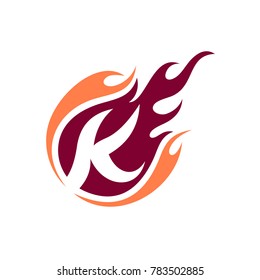 Comet Letter K Initial Logo