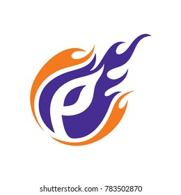 Comet Letter P Initial Logo