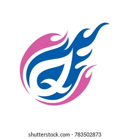 Comet Letter Q Initial Logo