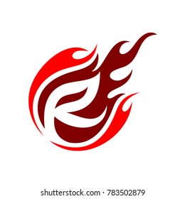Comet Letter R Initial Logo