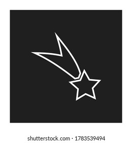 Comet, like a shooting star concept or asteroid. Vector illustration in vintage style. On a black background.