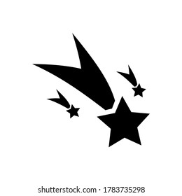 Cometa, como un concepto de estrella fugaz o asteroide. Ilustración vectorial en estilo vintage.