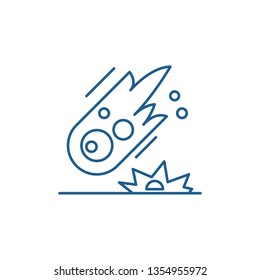 Comet line icon concept. Comet flat  vector symbol, sign, outline illustration.