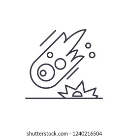 Comet line icon concept. Comet vector linear illustration, symbol, sign