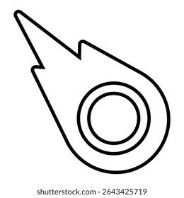 ícone de linha de cometa design. cometa fino preto contorno símbolo ilustração vetorial. ícone de traçado editável no fundo transparente.