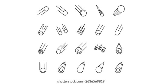 comet line icon pack illustration