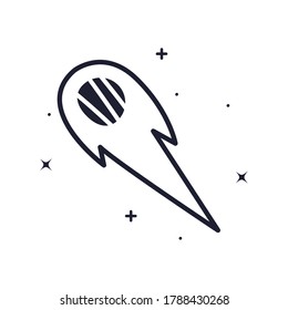comet line style icon of Space futuristic cosmos and universe theme Vector illustration