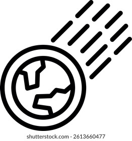 Comet Line Vector Icon Design