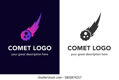 Comet-Logo auf Schwarz und in Farbe