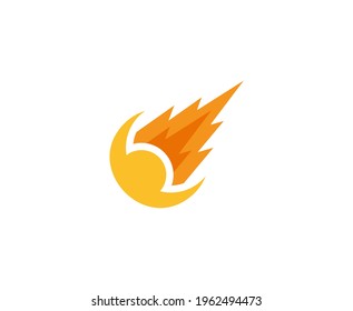 Comet Logo Fireball Vector Icon 