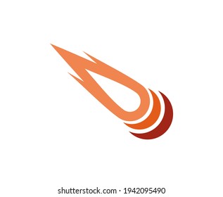 Comet Logo Meteorite Fireball Vector 