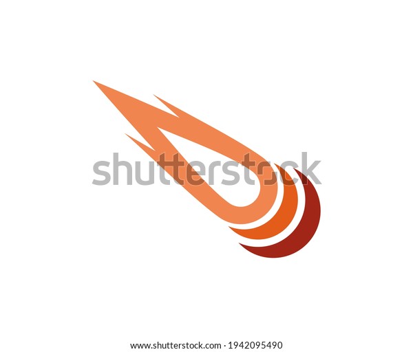 Comet Logo Meteorite Fireball Vector Stock Vector (Royalty Free) 1942095490