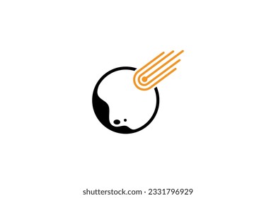 Comet logo and Planet design combination