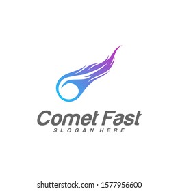 Comet Logo Vector, Comet Logo Design Template, Icon Symbol, Illustration