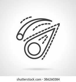 Comet and meteor. Falling comet. Comet in space. Astronomy sign. Space research. Education and science. Simple black line vector icon. Single element for web design, mobile app.