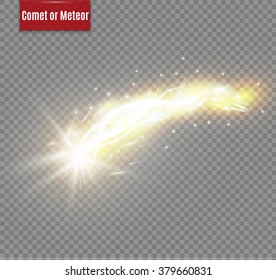 Komet, Meteor oder Feuer auf transparentem Hintergrund.