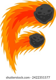 Comet Meteor Letter Alphabet Vector