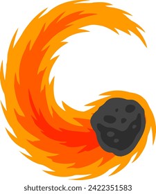 Comet Meteor Letter Alphabet Vector
