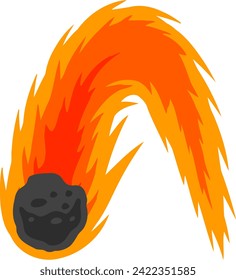 Comet Meteor Letter Alphabet Vector