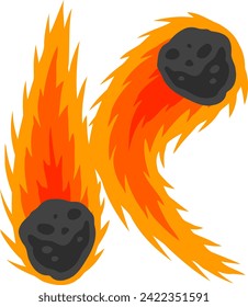 Comet Meteor Letter Alphabet Vector