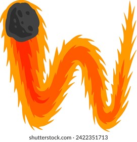 Comet Meteor Letter Alphabet Vector