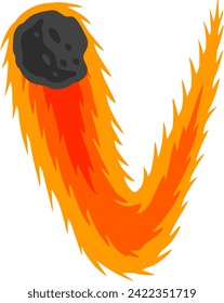 Comet Meteor Letter Alphabet Vector