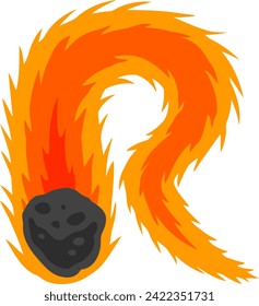 Comet Meteor Letter Alphabet Vector