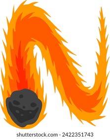 Comet Meteor Letter Alphabet Vector