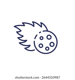 comet or meteor line icon