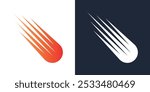 Comet meteor logo vector icon illustration design