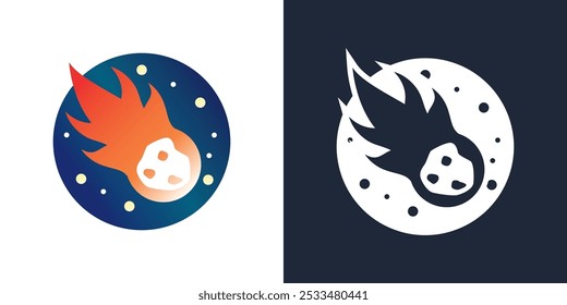 Comet meteor logo vector icon illustration design