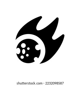 Comet meteorite icon (vector illustration)