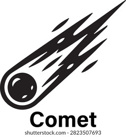 Comet meteoroid asteroid space vector icon