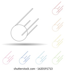 Comet in multi color style icon. Simple thin line, outline vector of space icons for ui and ux, website or mobile application