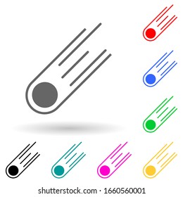 comet multi color style icon. Simple glyph, flat vector of space icons for ui and ux, website or mobile application