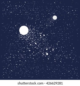 Comet on a starry sky vector illustration