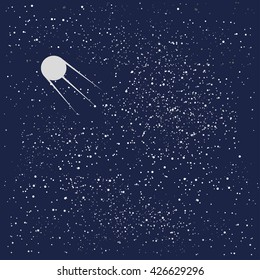 Comet on a starry sky vector illustration