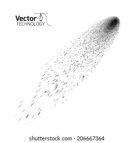 Comet on a white background, vector technology